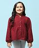BIBA Full Sleeves Solid Jacket - Brown