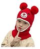 MOMISY Accessories Winter Soft Woolen Monkey Cap with Velvet Lining Pack of 1 Bear Red)