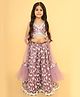 Titrit Sleeveless Sequin Embellished   Choli With Lehenga And Dupatta Set  -Purple