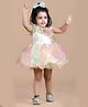Titrit Organza Sleeveless Ruffle Detailed Balloon Style Dress - Multi Colour