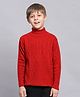 Monte Carlo Full Sleeves Cable Knit Designed Pullover - Rust