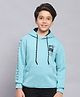 Monte Carlo Full Sleeves Placement Typography Printed   Hooded Sweatshirt -  Blue