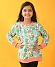 Anthrilo Full Sleeves Leaves & Flamingo Printed Sweatshirt - Pink & Green