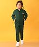 Anthrilo Anthrilo  Full Sleeves Side Tape Detailed  & Heart Printed Sweatshirt & Jogger Set - Green