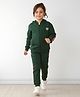 Anthrilo Anthrilo  Full Sleeves Side Tape Detailed  & Heart Printed Sweatshirt & Jogger Set - Green