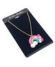 SKD Rainbow Detailed Charm Necklace - Pink