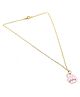 SKD Flower Detailed Charm Necklace - Pink