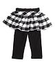 The Sandbox Clothing Co Buffalo Checked Mock Skirt Style Leggings - Black