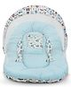 Baybee Cotton Bedding Set with Mattress Mosquito Net Zip Closure Neck Pillow & 2 Bolsters Combo Gadda Set - Blue