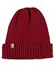 BHARATASYA Kids Woolen Knitted Solid Beanie Cap - Maroon-  Diameter 36 Cms