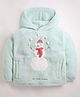 Cherry Crumble By Nitt Hyman Christmas Theme Full Sleeves Snowman Embroidered  Hoodie - Mint Green