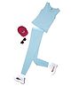 D'chica Sleeveless Ribbed Thermal Tank Top & Leggings Set - Blue