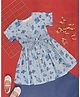 Akkriti by Pantaloons Half Sleeves Floral Printed Dress - Blue