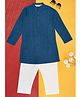 Indus Route by Pantaloons Full Sleeves Tie Dye Styled Kurta Pyjama Set - Blue