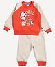 Wingsfield Full Sleeves Text Printed Sweatshirt & Joggers - Orange