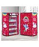 Fiddlerz Shoe Rack 5 Shelves Multipurpose  Cabinet with Zip Door Cover Side Pockets Collapsible Rack for Footwear Toys (Unicorn Design) - Pink