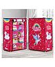 Fiddlerz Almira 5 Shelves Multipurpose  Cabinet with Zip Door Cover Side Pockets Collapsible Rack for Clothes Toys (Unicorn Design) - Pink