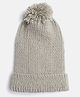 MayRa Knits Hand Knitted Bobble Cap - Grey-  Diameter 33.02 Cms