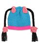 MayRa Knits Braided Hand Knitted Cap - Blue-  Diameter 45.72 Cms