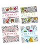 Pack of 4 Colouring Books for Adult with Tear Out Sheet - Animals Nature Mandala and Travel