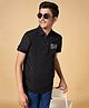 Coolsters by Pantaloons Half Sleeves Placement Play Text Printed Shirt - Black