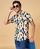 Coolsters by Pantaloons Half Sleeves Geometric Design Printed Shirt - Off White