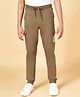 Coolsters by Pantaloons Placement Pocket Text Printed Track Pant - Olive Brown