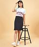 Coolsters by Pantaloons Half Sleeves Drama Loading Text Printed Dress - Black