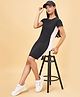 Coolsters by Pantaloons Half Sleeves Side Tape Detailed Dress - Black