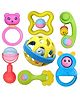 Vinmot Non-Toxic Colorful Plastic 7 Pieces Set Attractive Sound Rattle Toy Set for Babies - Multicolour