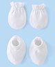 Babyhug 100% Cotton Solid Colour Mittens & Booties Set - White