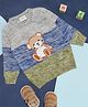 Pantaloons Baby Full Sleeves Fur Detailed Teddy Embroidered Colour Blocked Pullover - Multi Colour