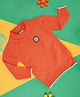 Pantaloons Baby Full Sleeves Dinosaur Patch Detailed Self Designed Pullover - Orange