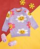 Pantaloons Baby Full Sleeves Floral  Detailed Pullover  Sweaters - Lavender