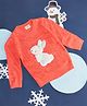 Pantaloons Baby Full Sleeves Rabbit Detailed Pullover  Sweaters - Coral Orange
