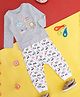 Pantaloons Baby Full Sleeves Vehicle  & Smiley Printed Tee With Pajama Set - Melange Grey