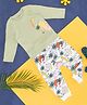 Pantaloons Baby Full Sleeves Animals & Palm Tree Printed Tee With Coordinating Joggers Set - Olive Green