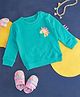 Pantaloons Baby Full Sleeves Giraffe Face Pocket Detailed Sweatshirt - Teal Green