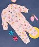 Pantaloons Baby Full Sleeves Sun & Flower Printed Tee With Coordinating Joggers Set - Pink