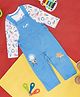 Pantaloons Baby Full Sleeves Seamless Baby Animals Printed Tee With Coordinating Dungaree - Blue