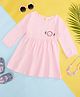 Pantaloons Baby Full Sleeves Kitten Placement Printed Fit & Flare Dress - Pink