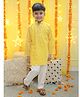 Bownbee Full Sleeves Leheriya Designed & Gota Lace Embellished Pure Cotton Kurta & Pyjama Set - Yellow
