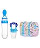 Kritiu New Born Feeding Starter kit with 6 cotton Waterproof Bibs - Multicolor