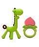 Kritiu Silicone Combo Of Giraffe Shape & Rattle Handle Teethers - Multicolor