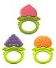 Kritiu Fruit Shape Silicone Teether Pack Of 3 - Multicolor