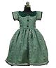 HEYKIDOO Half Sleeves Floral Printed Organza Party Wear Dress - Green