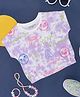 Pantaloons Junior Half Sleeves Pastel Tie Dye & Smileys Printed Tee - Lilac