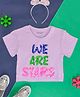 Pantaloons Junior Half Sleeves We Are Stars Sequin Embellished Tee - Lilac