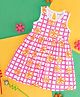 Pantaloons Junior Sleeveless Checked Designed & Floral Printed Dress  - Fuchsia Pink