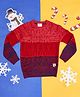 Pantaloons Junior Full Sleeves Cable Designed Colour Blocked Pullover - Red